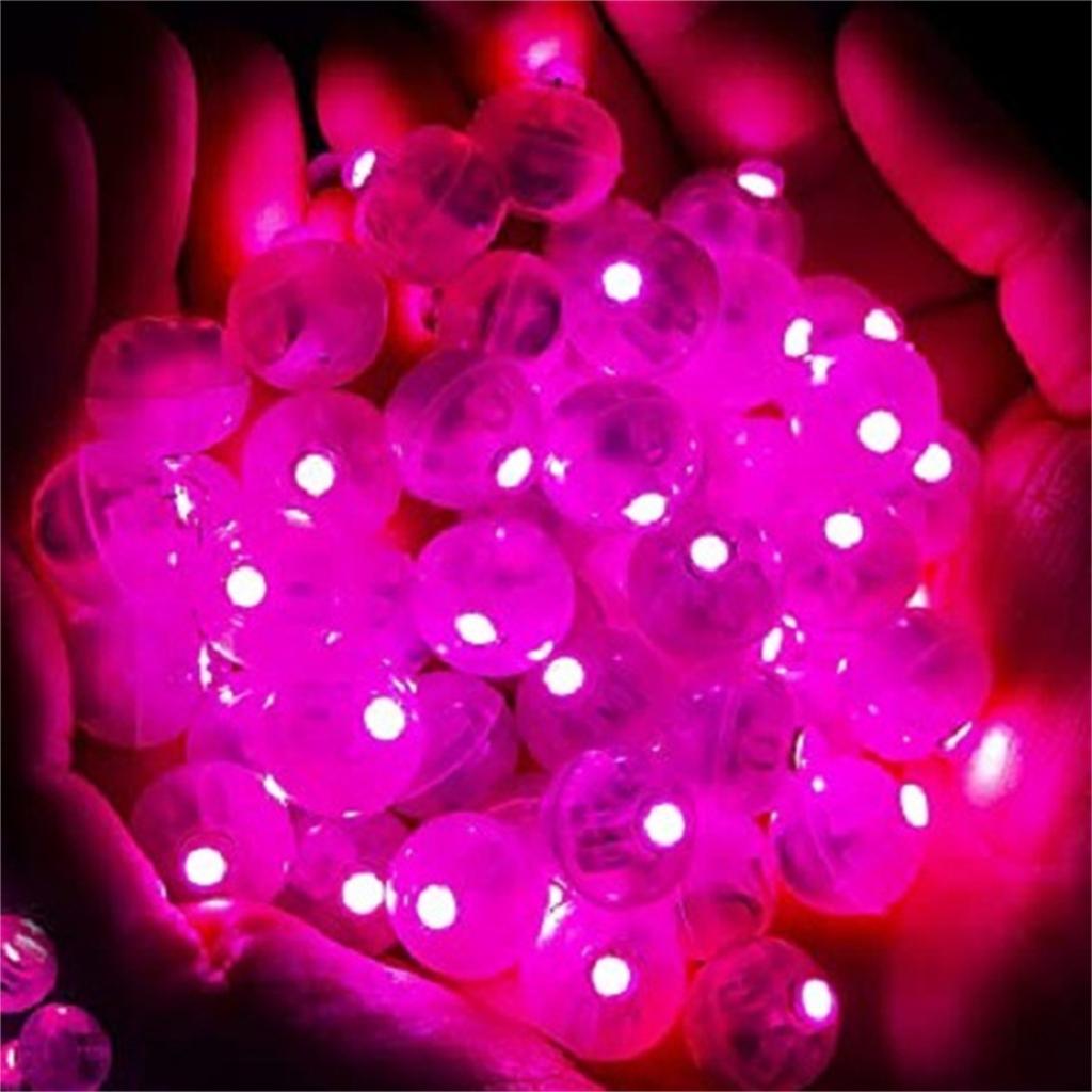 50pcs Lights,Long Standby Time Waterproof Light, Battery Powered,Round LED Ball Lamp For Latex Paper Party Wedding Festival D