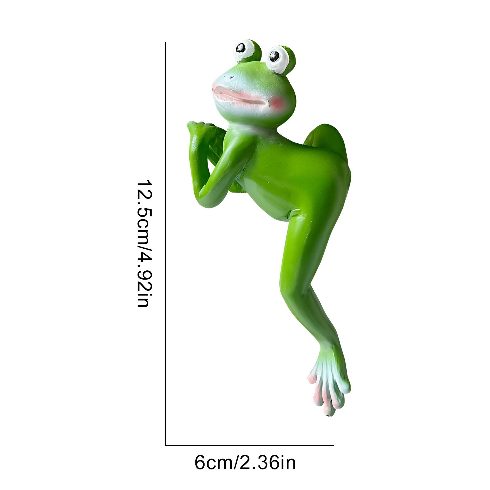 

1 шт. Статуэтка лягушки из смолы, Аксессуары для бонсай, Фигурки животных, Милая лазающая лягушка, Обниматель для цветочного горшка, для дома, сада, забора, балкона, патио