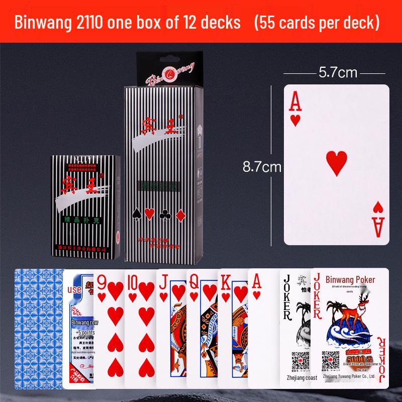 144 Decks of Genuine Binwang 2109/2110 Poker Cards - Thickened Red & Blue Combo for Adults