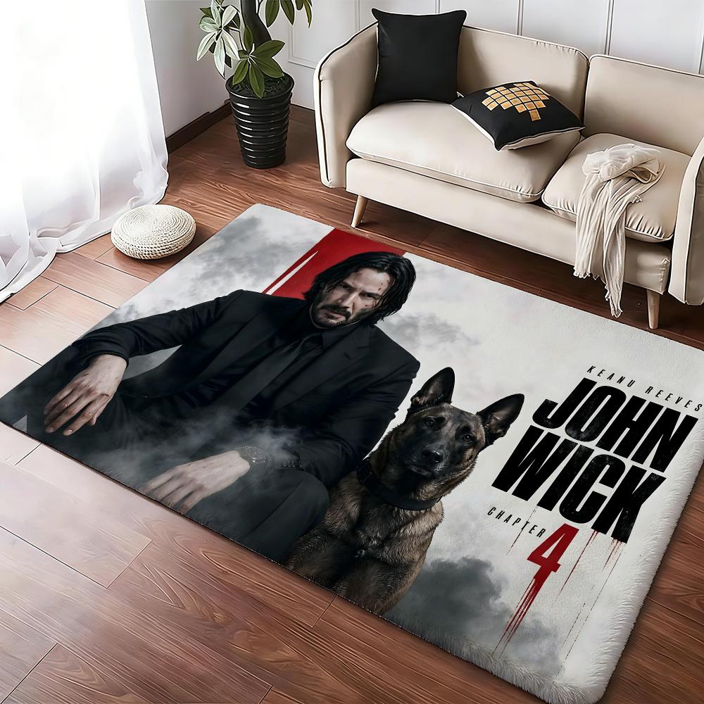 John Wick Floor Mat Soft Thickened Absorbent Non-Slip Bedroom Living Room Door Mat Home Decor Flannel Rugs