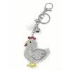 Rhinestone Rooster Keychain Charm with Tassel