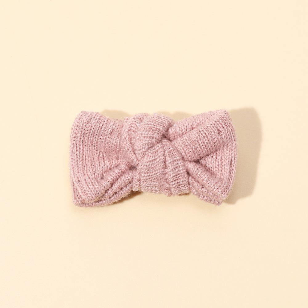 Children's Knitted Bow Hair Clips - Korean Style Decorative Headwear for Girls