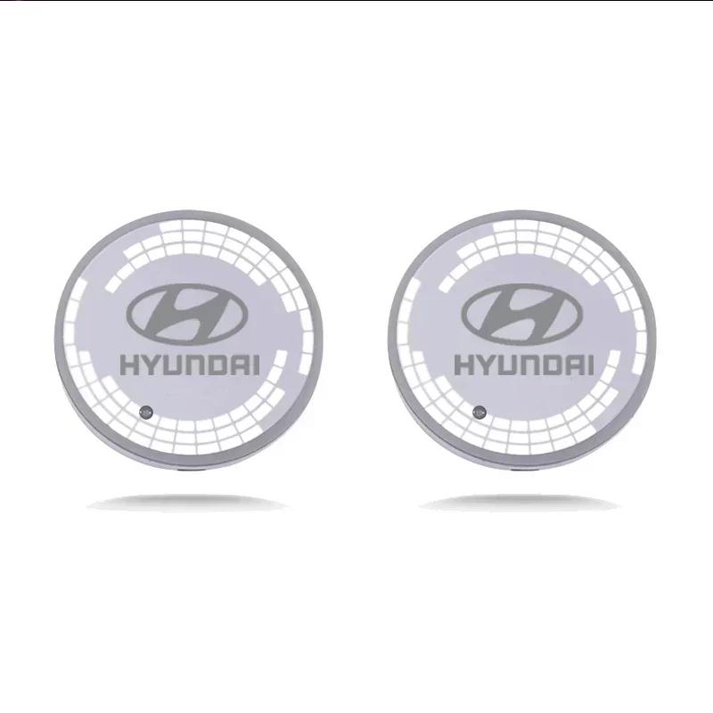 Accessories for Hyundai IX25 I10 Accent Solaris Verna Tucson Santa Fe Kona Elantra Sonata Car Coaster Light Water Cup Holder AH4