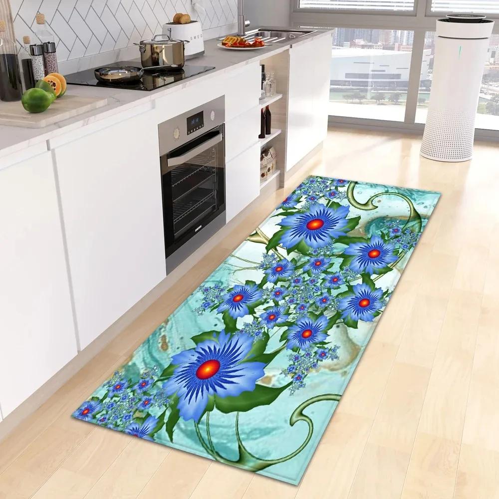 Home Kitchen Decoration Carpet Colorful Butterfly Printed Floor Mat Entrance Corridor Carpet Home Decoration