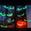 8 Pairs of Luminous Halloween Eye Window Stickers Removable Fluorescent Window Decoration Halloween Staircase Stickers