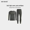 Mybody Men's Seamless Lightweight Round Neck Thermal Underwear Set