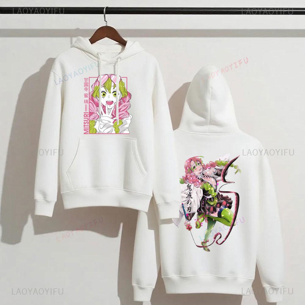 

2025 Anime Demon Slayer Kawaii Kanroji Mitsuri Hoodies Printed Men Women Harajuku Pullover Loog Sleeve Hooded Unisex Sweatshirt 3XL