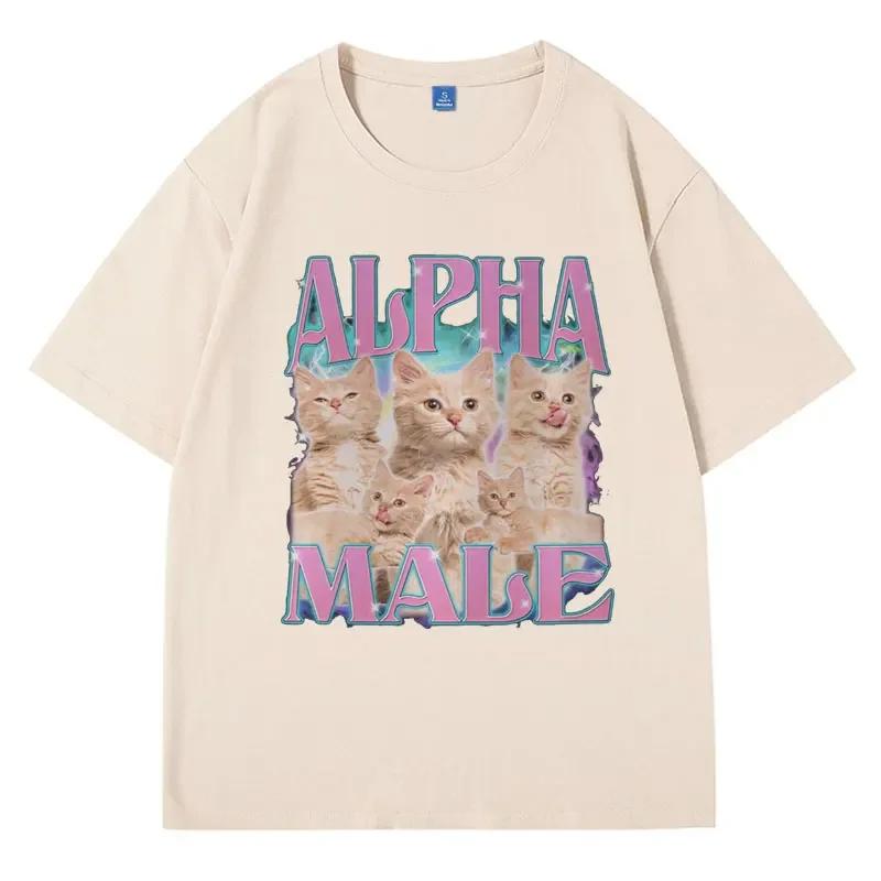 Alpha Male T-Shirt Guy Best Friend Gift Tshirts Summer Fashion Funny Meme Graphic T Shirt Short Sleeve Cute Cartoon Style Top