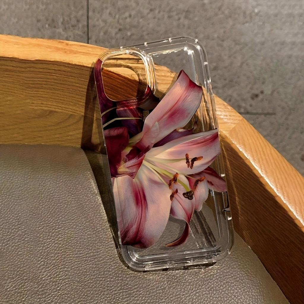 La custodia per telefono con motivo floreale di giglio è adatta per i telefoni delle serie iPhone 17, 16, 15, Plus, Pro e Max - ideale per l'uso come regalo