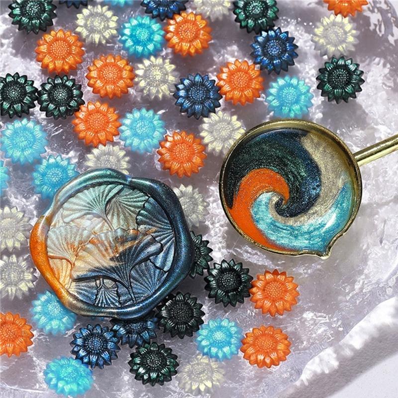 100Pcs Gilter Sealing Wax Beads for Wax Seal Stamp, Flower Wax Seal Beads for Gift Wrapping, Invitation Envelope Decor