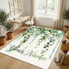 Bloemrijke Tuin Thema Kristal Fluweel Tapijt Gepersonaliseerd Aangepaste Naam Tekst Zachte Vloermat Woondecoratie