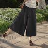Women's High-Waist Plaid Wide Leg Cropped Pants