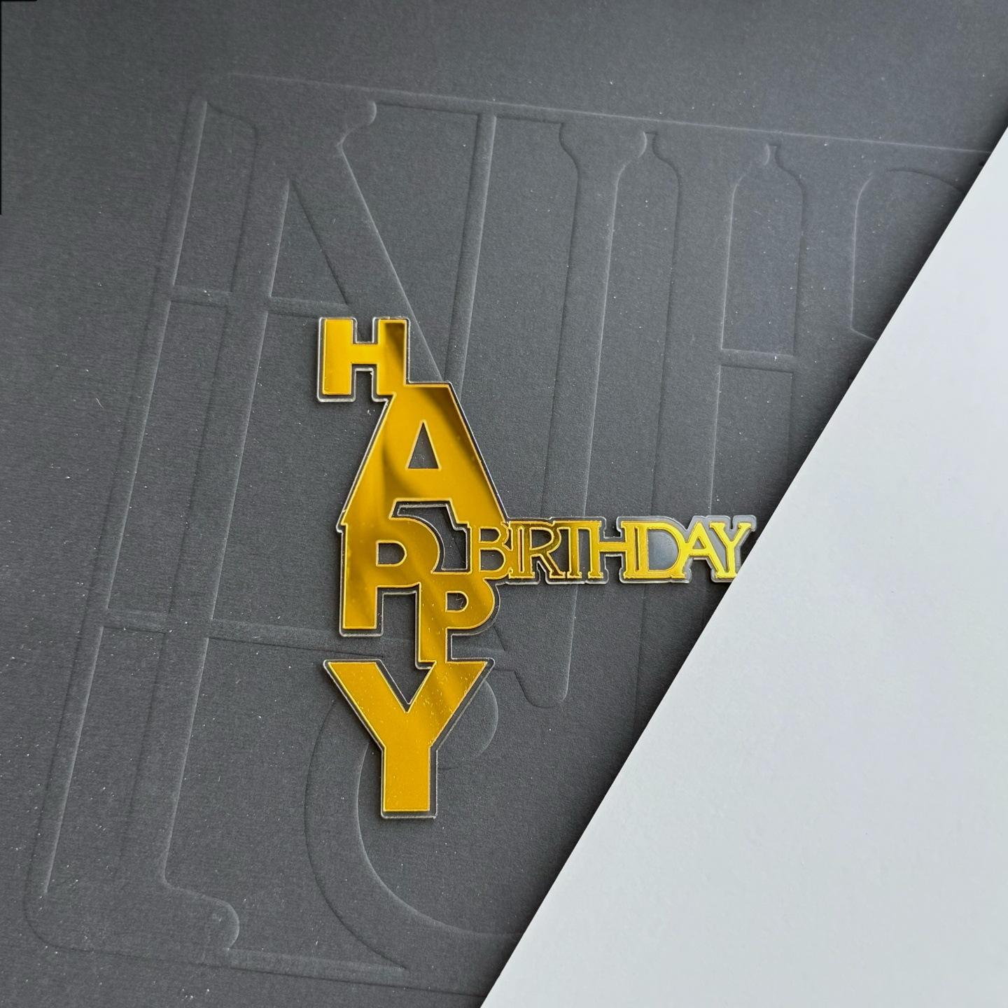 Ins Style Happy Birthday Cake Decoration Cake Side Acrylic Cake Plaque Ornament