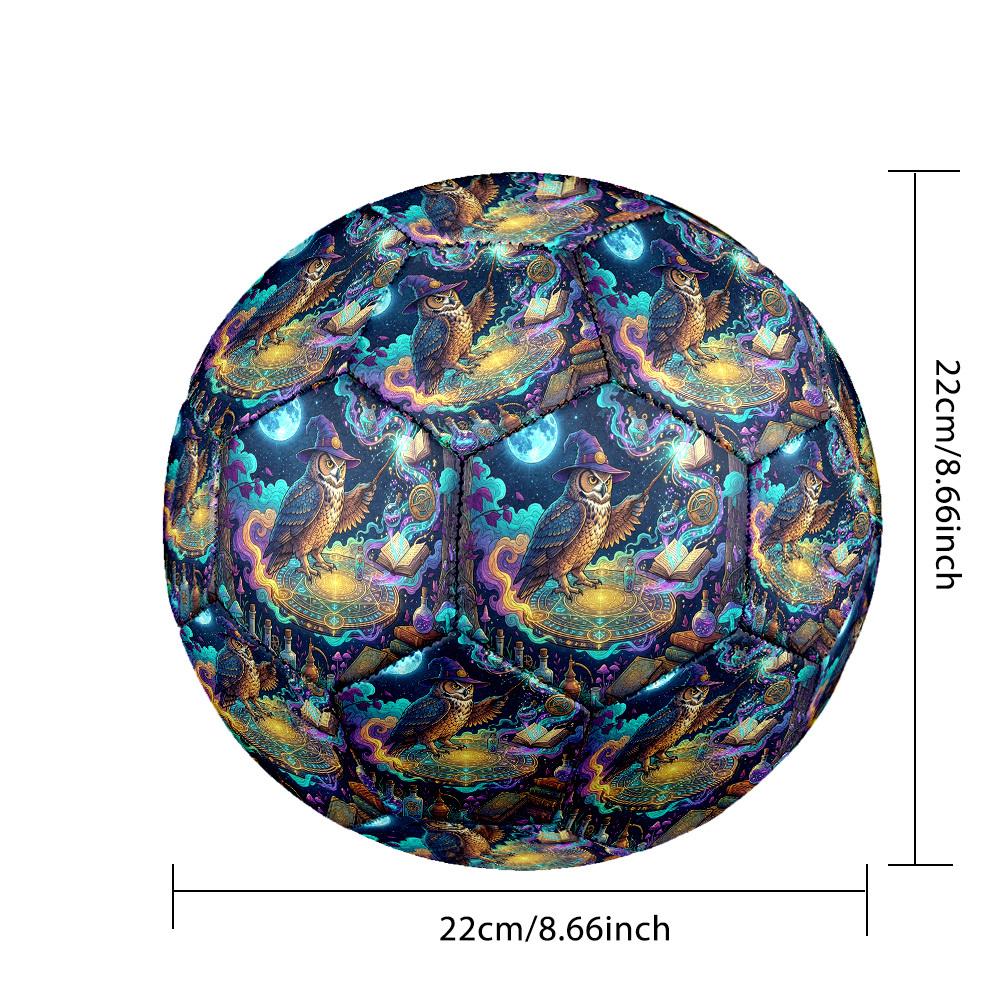 1pc Magical Owl Night Theme Soccer Ball Football, Size 5, Lightweight PVC, Outdoor Training Soccer Ball,Sports Gift t61435