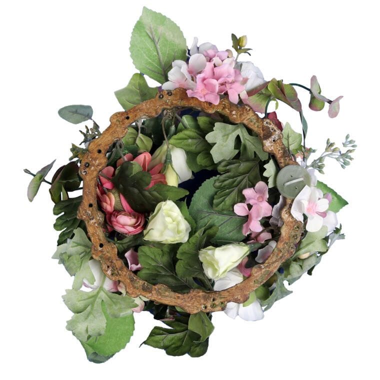 Romantic Wreath with Hydrangeas and Gerberas, Diameter 28 Cm