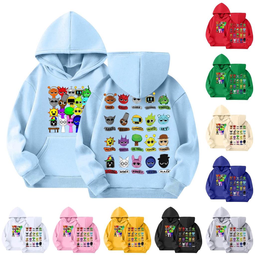 Kids Fashion Casual Top Around Printed Pullover Hooded Sweatshirt