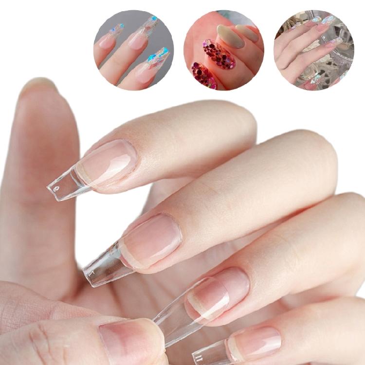 Coffin Nail Tips Set Long Nail Tips for Acrylic Nails Gel Extension Forms Professional Nail Tips Fake Nails Kit