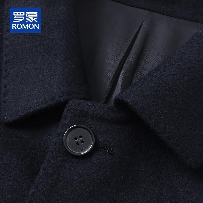 ROMON Men's 100% Pure Wool Mid-Length Thickened Coat