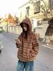 Men's Oversized Japanese Retro Striped Woolen Half-Zip Hoodie Sweater for Autumn/Winter
