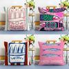 Colorful Sardine-S Fantasy Patterns Pillow Case Anti-dustmite Pillowcase Invisible Zipper Silky Short Plush Sofa Cushion Cover