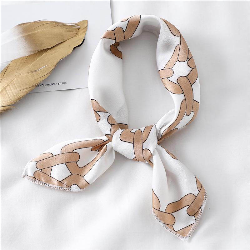 Small Silk Scarf Is Versatile, Small Square Scarf, Female Decorative Collar Scarf, Scarf, Headscarf, Hairband, Wrist Strap 50Cm