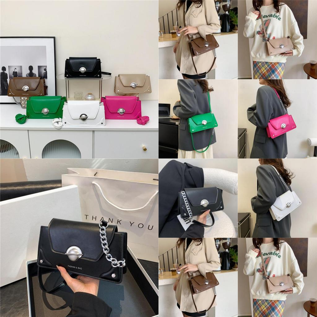 Stylish Pu Small Shoulder Bag For Women In Black White And Khaki Perfect For Daily Use