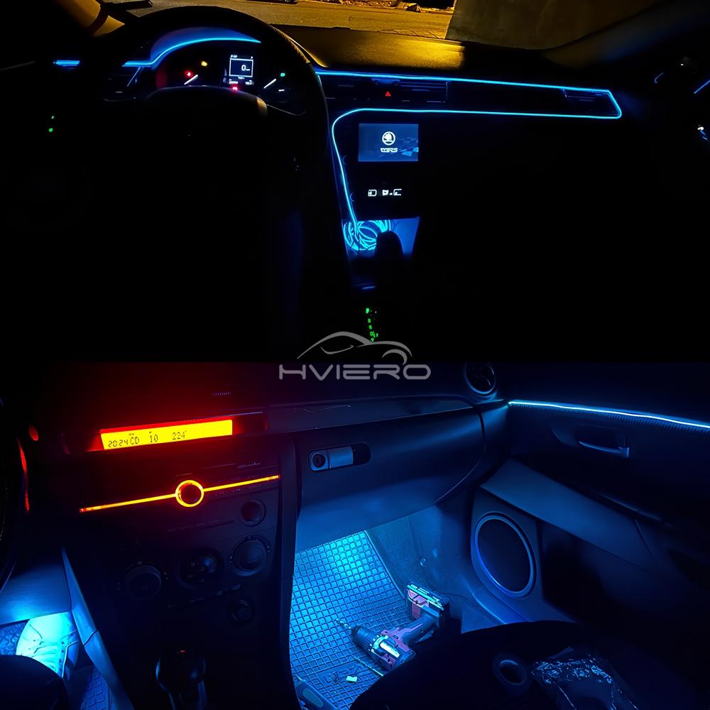 1pcs 1M/2M/3M/5M Cars Interior Lighting LED Strip Instrument Panel Decoration Wire Rope Tube Line Flexible Neon Lamp Atmosphere