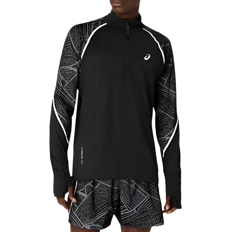 ASICS LITE SHOW Shirts Men s Black Stand Collar Moderate 2011D362-001 L