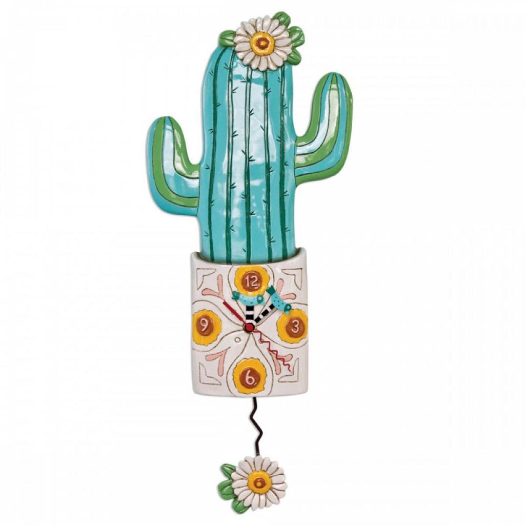 Allen Designs [A2789] - Wall Clock 'Allen Designs' Green Beige (Cactus) - 48x20cm