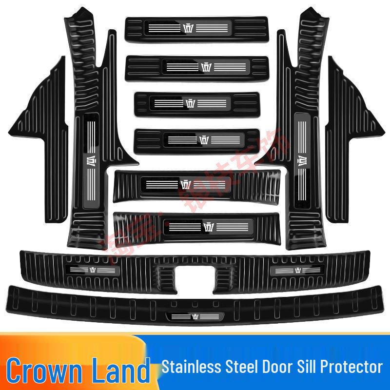 Toyota Crown Lu Fang Door Sill Strips & Trunk Protector Stainless Steel Modification Kit