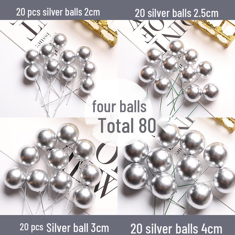 Valentine's Day & Birthday Cake Topper: Gold, Silver, and Colorful Transparent Wishing Balls Decoration