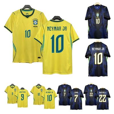 Brasilien WM 2026 Fußballtrikot Herren Damen Kurzarm Fußballhemd Fan Edition Heim/Auswärts Benutzerdefinierte Nummer
