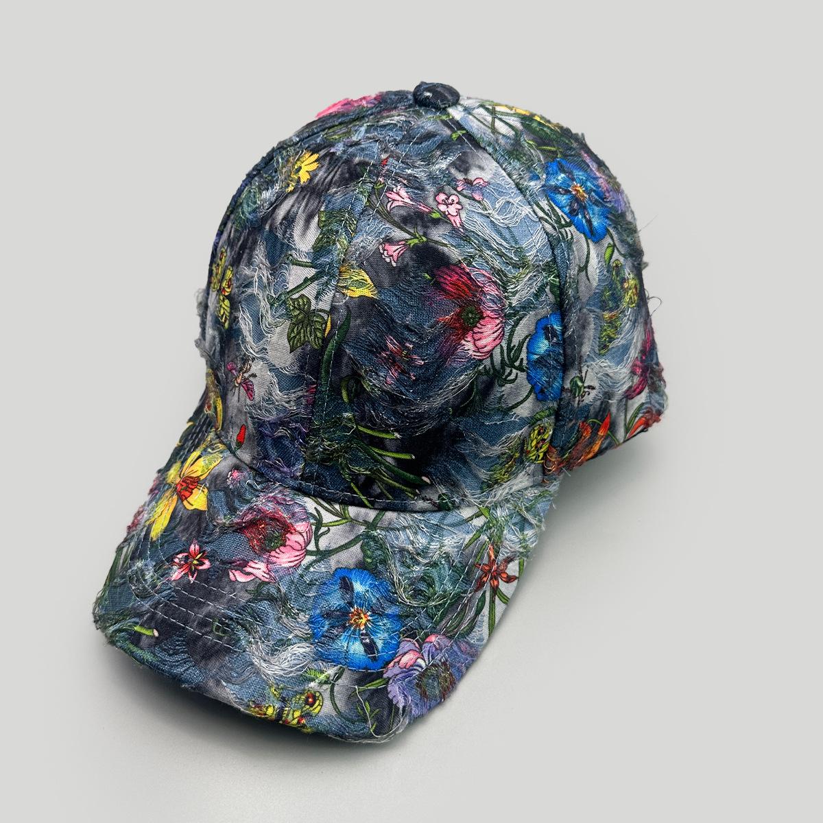 Personalized Hardtop Flower Letter Baseball Cap Women S Sunshade Personalized Print Outdoor Leisure Cap 52-60cm серый