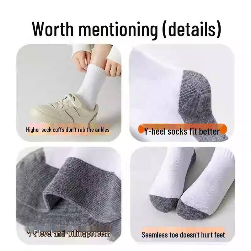 Dziecięce bawełniane skarpety: Biało-czarne, do połowy łydki, dezodorujące, odporne na zabrudzenia, odpowiednie na wiosnę, jesień i zimę