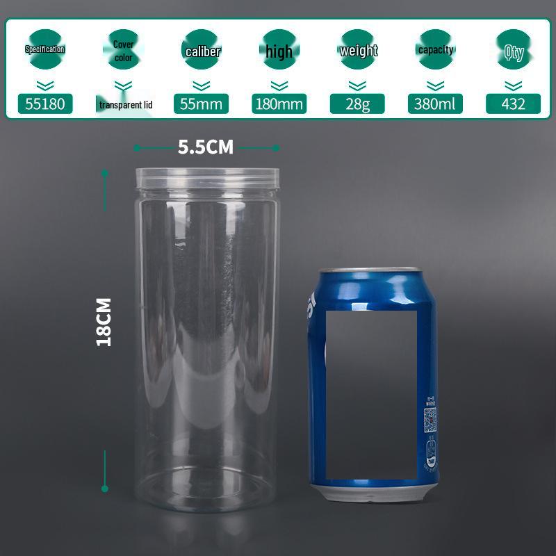 Transparent PET Airtight Plastic Snack Jar