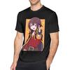 ESSEFAUST Men's Megumin Konosuba Cotton Round Neck Fashion Black T-Shirts Black