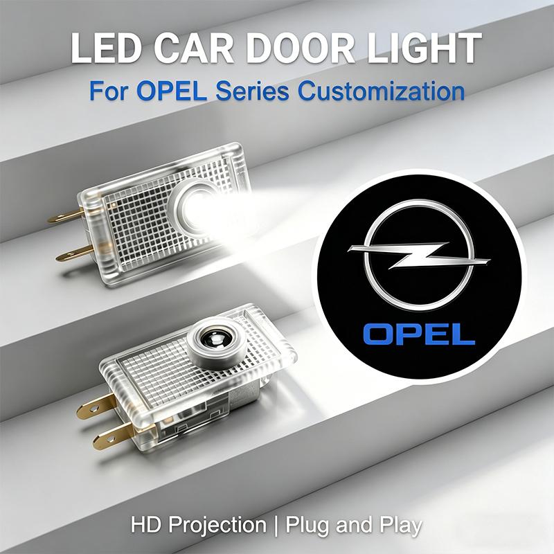 2pcs Led Car Door logo Welcome Light For Opel Corsa Insignia Vectra Zafira Meriva Mokka Grandland Vivaro Karl Rocks-e Astra New Energy