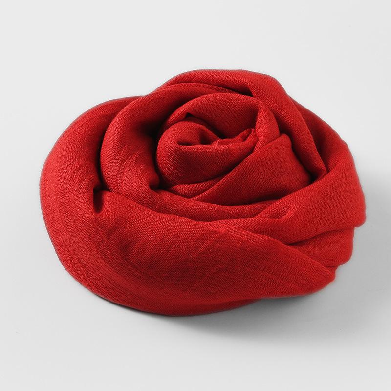 Women's Cotton Linen Artistic Solid Color Silk Scarf, Sun Protection Beach Neck Scarf, Japanese Style Long Gauze Scarf
