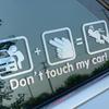 Reflective Cartoon "Don't Touch My Car" Decorative Stickers for Car Body and Glass.