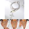 Style Layered Cross Pendant Necklace With Rhinestone Embellishments For Women