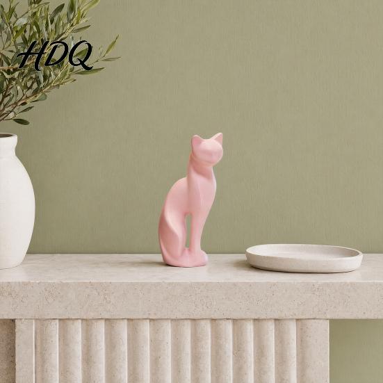 Decorazione Gatto Durevole Scultura Gattino Stampata in 3D Ornamento Minimalista Design Geometrico Opaco