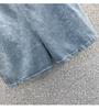 Women's Plus Size Korean Loose Denim Wide-Leg Bib Shorts for Spring/Summer 2022
