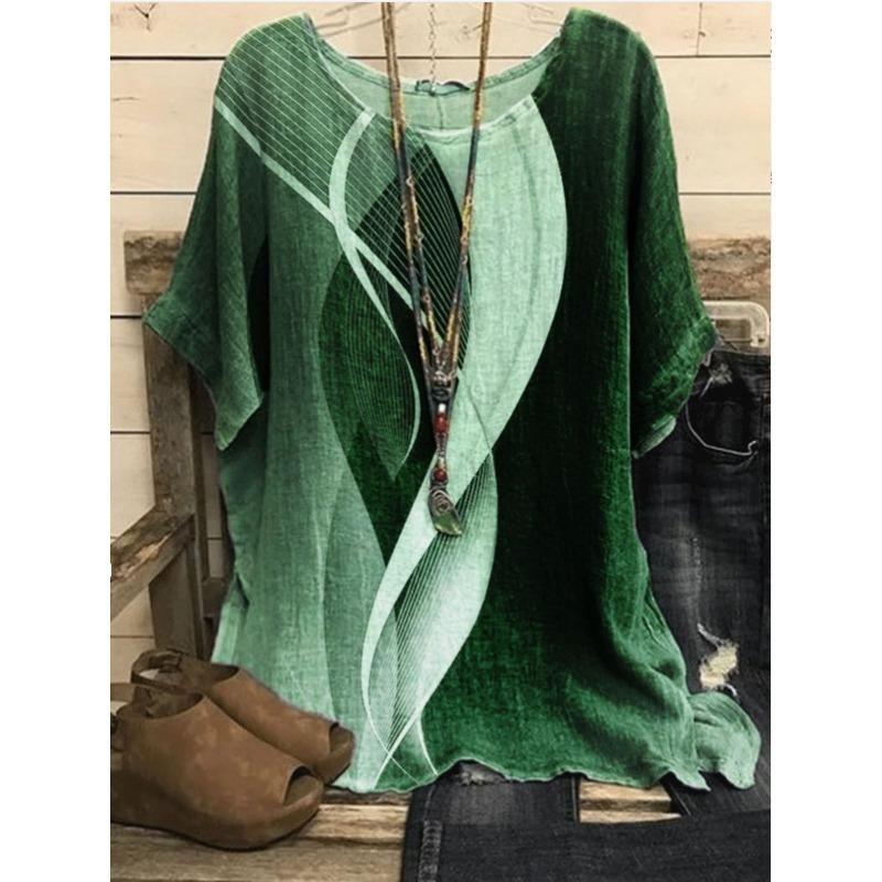 

YYFS Женские модные повседневные летние весенние блузки и рубашки с принтом цветочного узора, с рукавами 1/2, с круглым вырезом XXXL