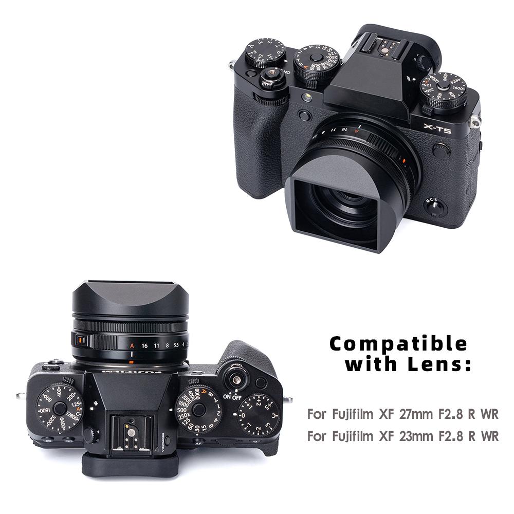 XE5 XF 27f2.8II Lens Hood with 39mm Adapter Ring for Fujifilm Fuji XF27mmF2.8 II XF23mmF2.8 R WR Metal Lens Shade Accessories