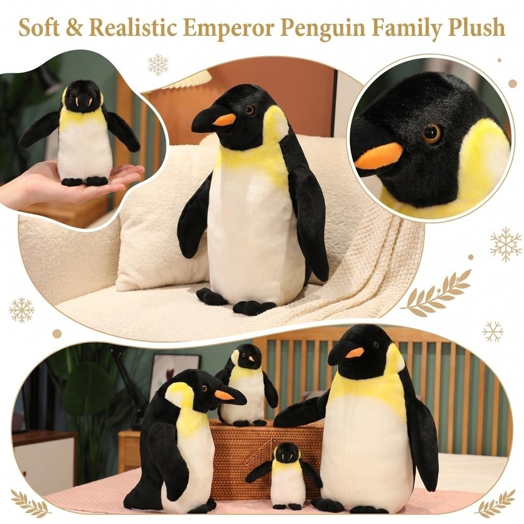 Penguin Plush Toy - Soft Stuffed Animal Realistic Cuddly Penguin for Kids