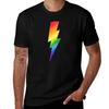 Lightning Bolt Gay Pride Rainbow Flags LGBTQ Equality T-Shirt Casual Loose Short Sleeve Tee for