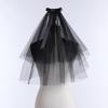 Dark Series Black Mesh Veil for Halloween Masquerade Party Bride Dress Up Wedding Veil for Parties Festival Props