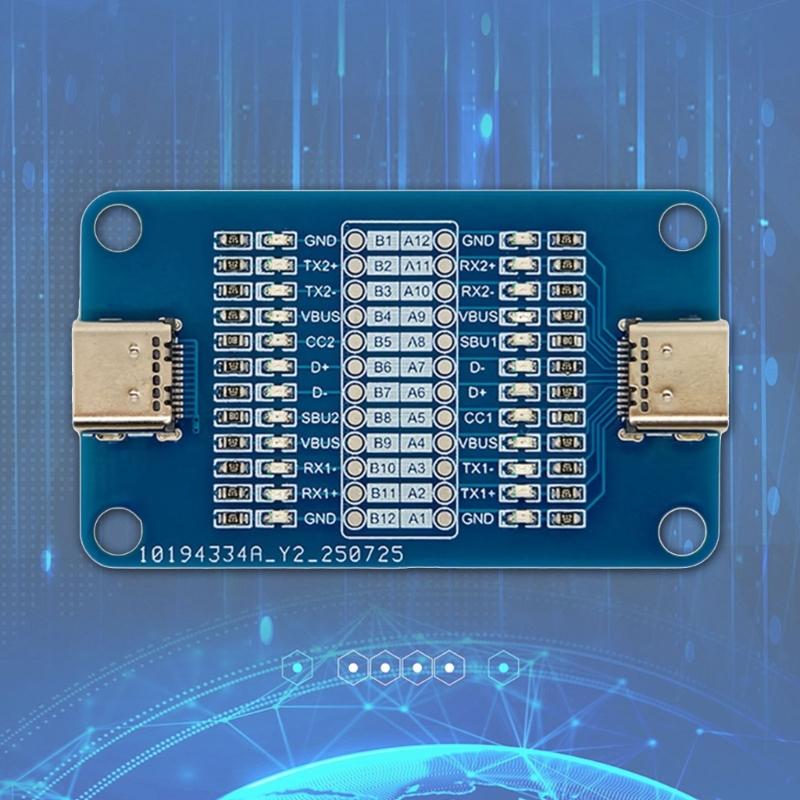 Double Head Type C Cable Tester Module Type C Breakouts Test Board Lightweight FR4 Fiberglass Board for Multiple Devices