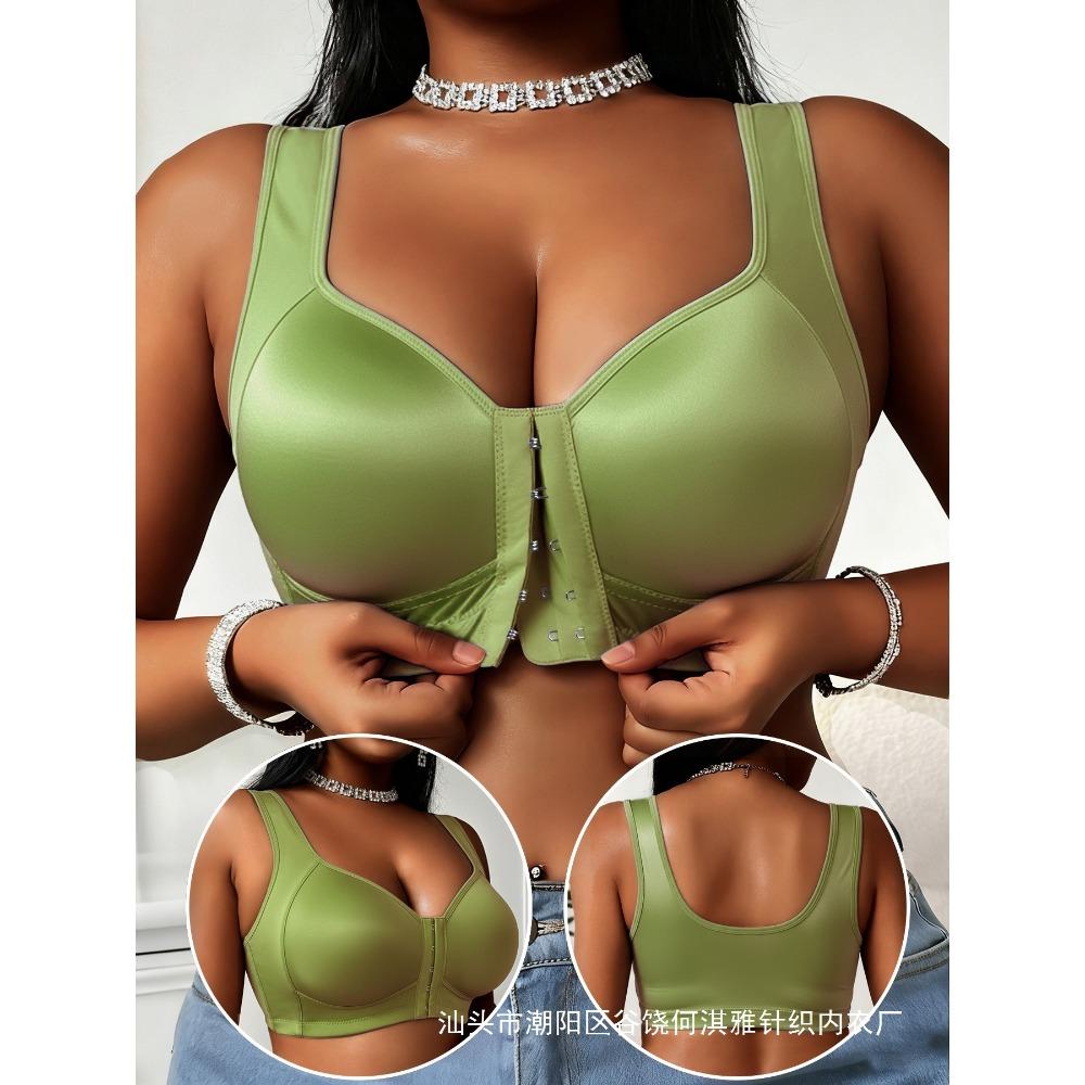 Large Front Breasted Smooth Vest Style Bra for Women, Sports Bra with Gathered and Gathered Accessory Breasts To Prevent Sagging and Wrap Around