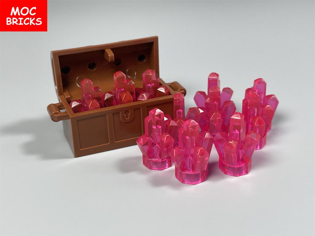 MOC Bricks Treasure Box Ore Trans Gem Precious Crystal Stone Building Blocks Educational Assembled Parts Toys For Kids Gift